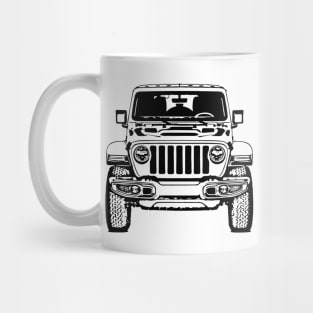 Wrangler Rubicon Front View Sketch Art Mug